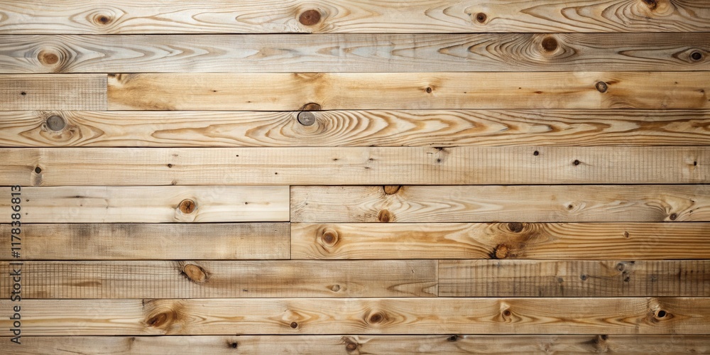 Naklejka premium Rustic Wooden Planks Background Texture A Collection of Horizontal, Natural Light Brown Wood Panels Ideal for Design Projects