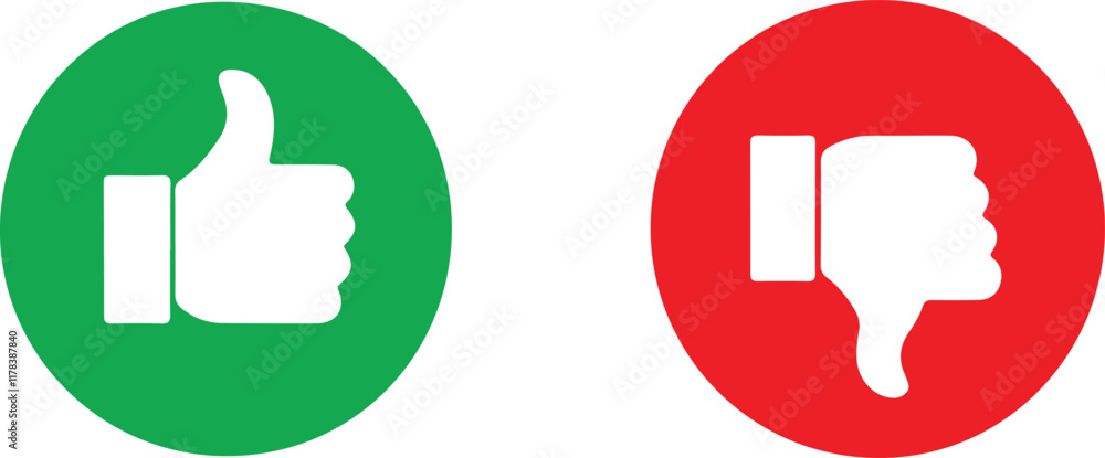 Photography Thumb up and thumb down vector icon