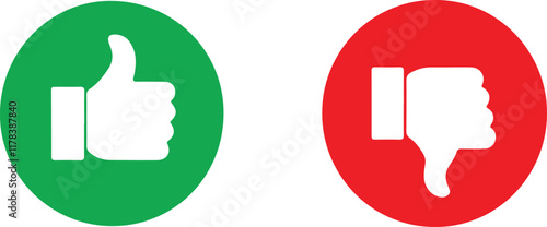 Thumb up and thumb down vector icon