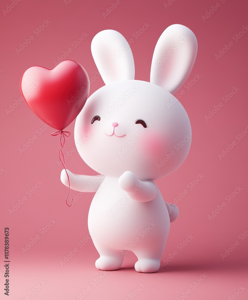 A whimsical giraffe gently grips a vibrant red heart balloon shaped like a rabbit, capturing the spirit of love and joy this Valentine's Day. A whimsical giraffe gently grips a vibrant red heart balloon shaped like a rabbit, capturing the spirit of love and joy this Valentine's Day.
