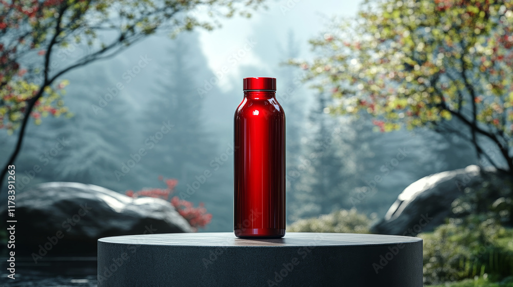 Obraz premium red bottle for mockup