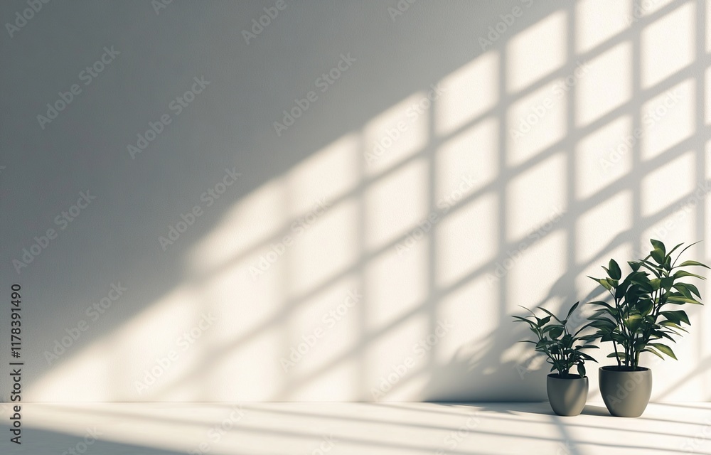 Sunlit Minimalist Interior with Greenery Sunlit Minimalist Interior with Greenery