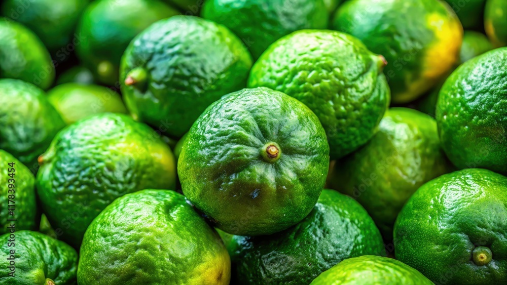 Imperfectly perfect: A stock photo featuring a candid background of lush, textured green limes. Imperfectly perfect: A stock photo featuring a candid background of lush, textured green limes.