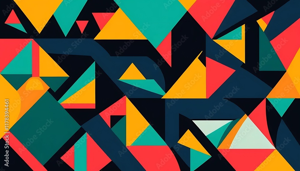 Abstract Geometric Pattern with Vibrant Triangles Abstract Geometric Pattern with Vibrant Triangles