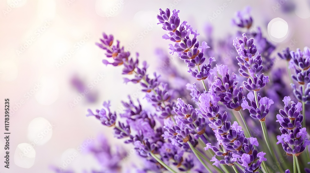 Fototapeta premium modern and colorful illustration of beautiful lavender flowers on a white background