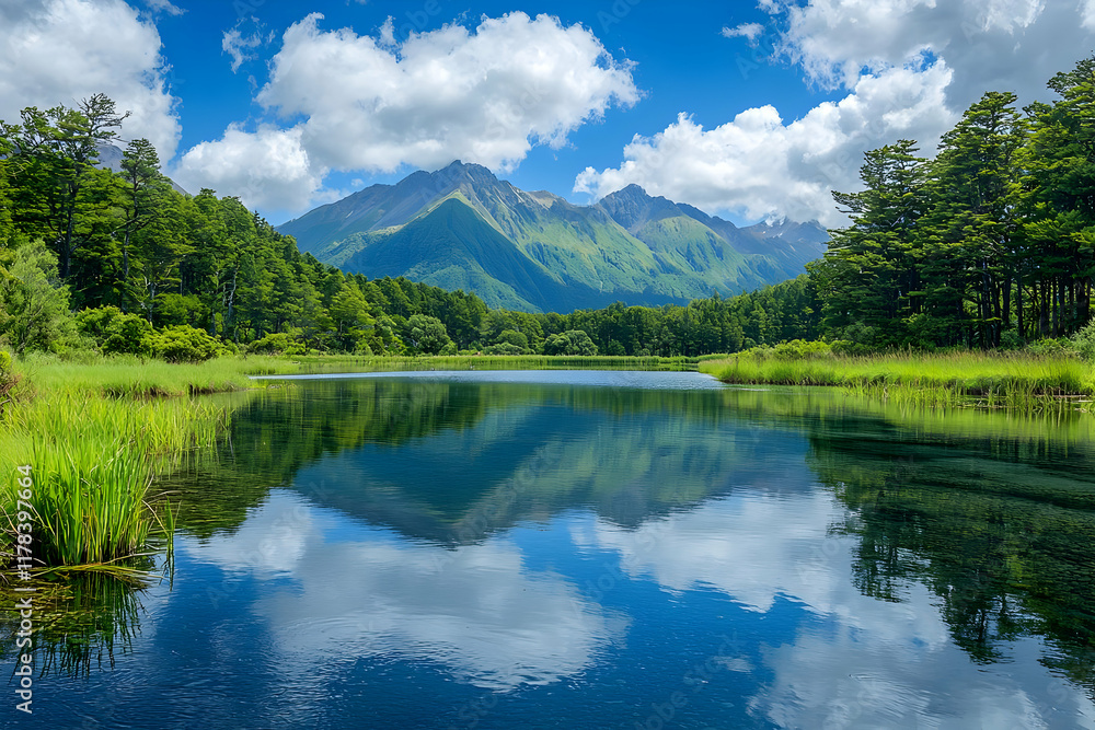 Serene Lake Reflects Majestic Mountains Serene Lake Reflects Majestic Mountains