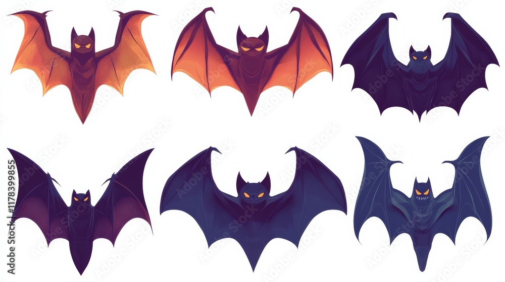 Flat Halloween Bat Silhouette Vector Flat Halloween Bat Silhouette Vector