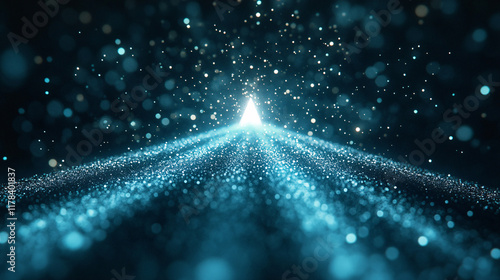 Wallpaper Mural An arrow formed from strands of light, weaving through a dark, cosmic backdrop, representing inspiration and guidance in the universe.   Torontodigital.ca