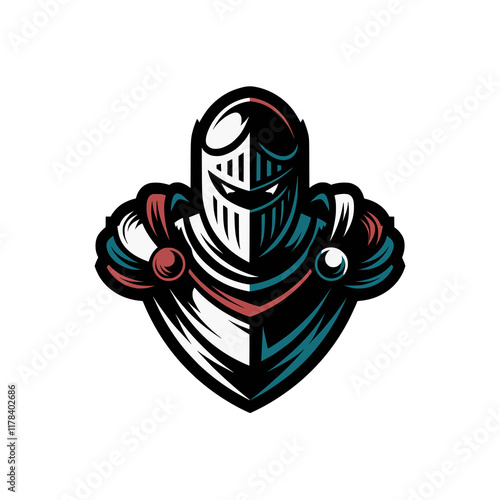 knight pose standing logo design illustration photo