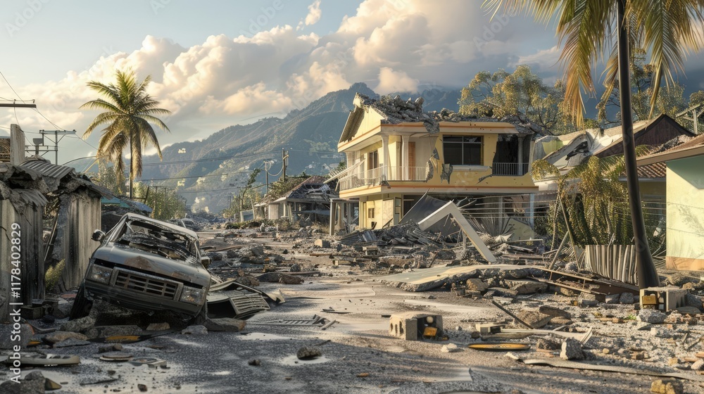 Visualize the impact of emergencies on infrastructure with detailed 3D renders of damaged buildings and roads Visualize the impact of emergencies on infrastructure with detailed 3D renders of damaged buildings and roads