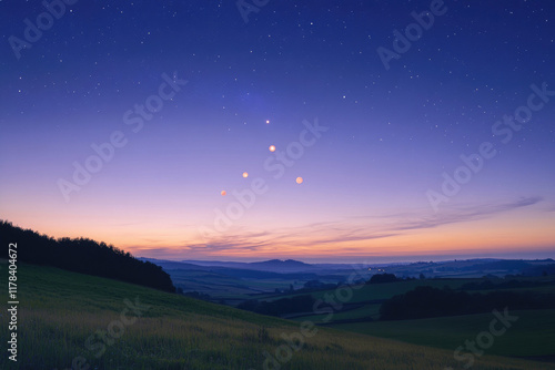 Wallpaper Mural A telescope silhouette on a mountaintop observatory, pointed toward a magnificent view of the Horsehead Nebula, with intricate red and blue gas clouds in the backdrop Torontodigital.ca