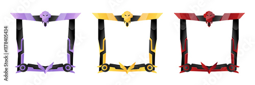 complete set of game avatar borders with modern and sophisticated themes, for social media frames and in-game materials