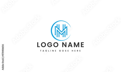 hm letter custom logo design