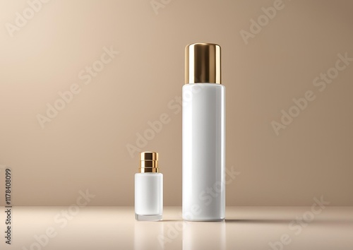 Mockup_1 (4961 x 3508 px) - Mockup one white glass cylindrical cologne bottle