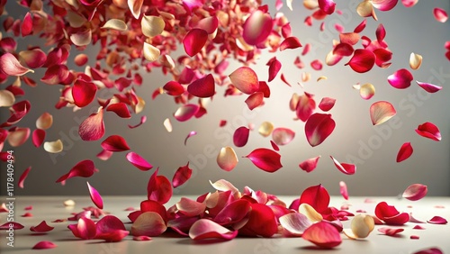 Aerial Rose Petals Falling - Alpha Channel