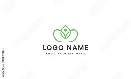 
abstract Branding leaf power logo template design