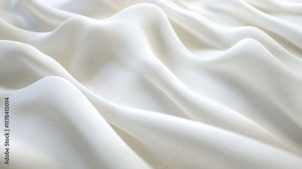 Smooth Elegant White Fabric with Gentle Waves and Soft Texture Smooth Elegant White Fabric with Gentle Waves and Soft Texture