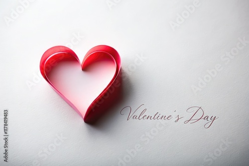 Wallpaper Mural AI Valentine's Day Paper Heart Photo, White Background, Copy Space Torontodigital.ca