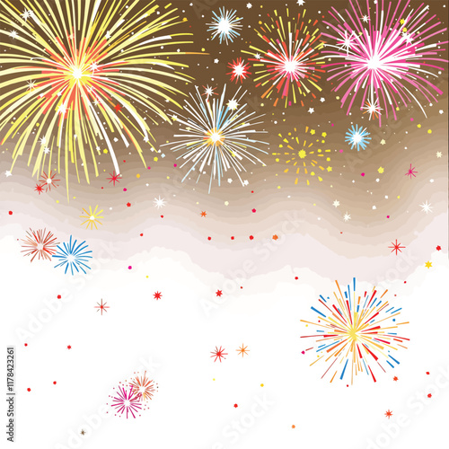 fireworks background with colorful fireworkss