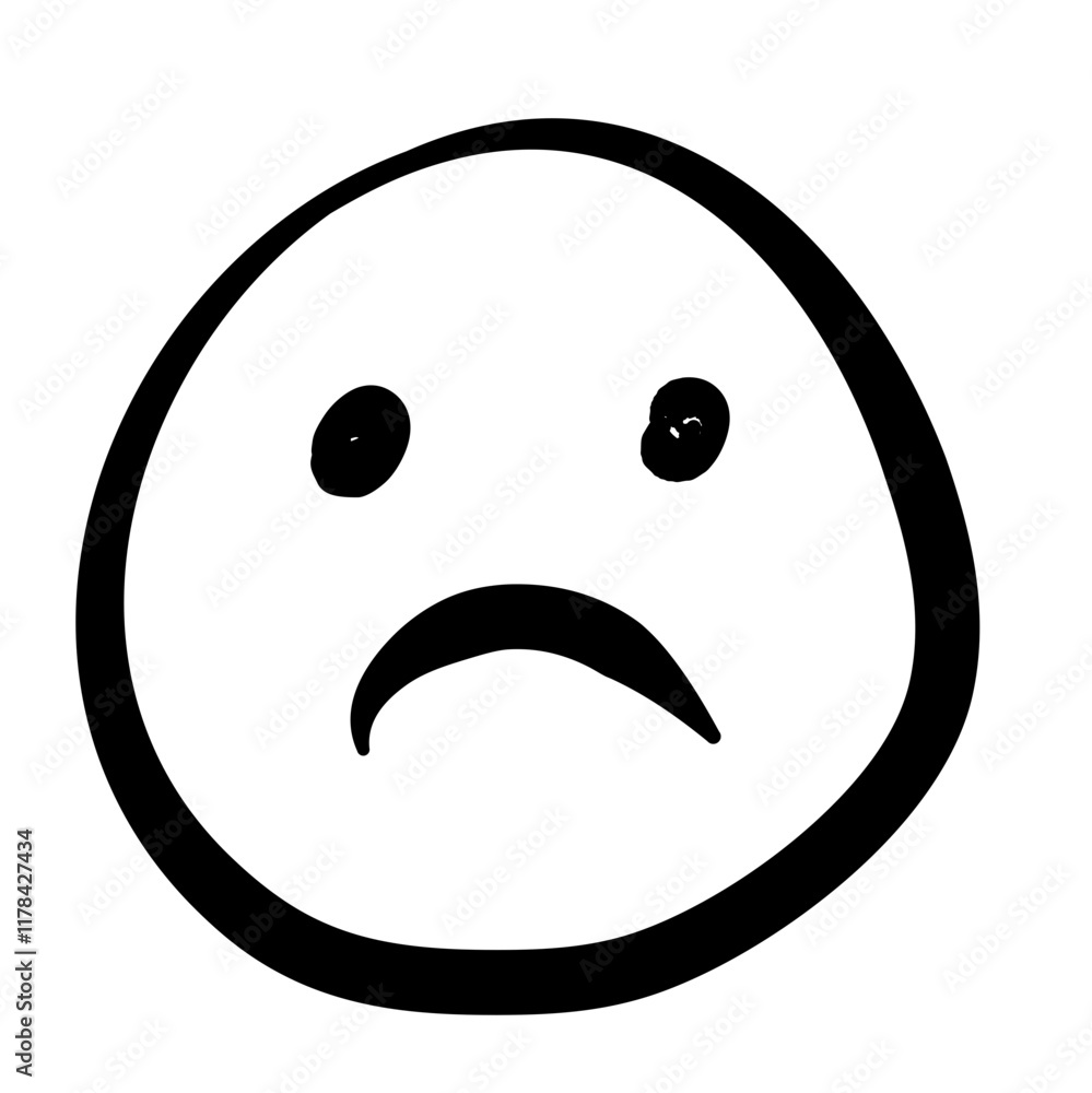 Fototapeta premium Hand Drawn Sketch Emoji with Different Emotion and Mood