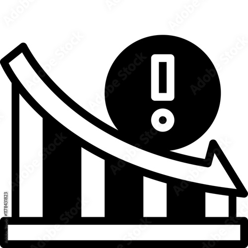 downturn solid line icon
