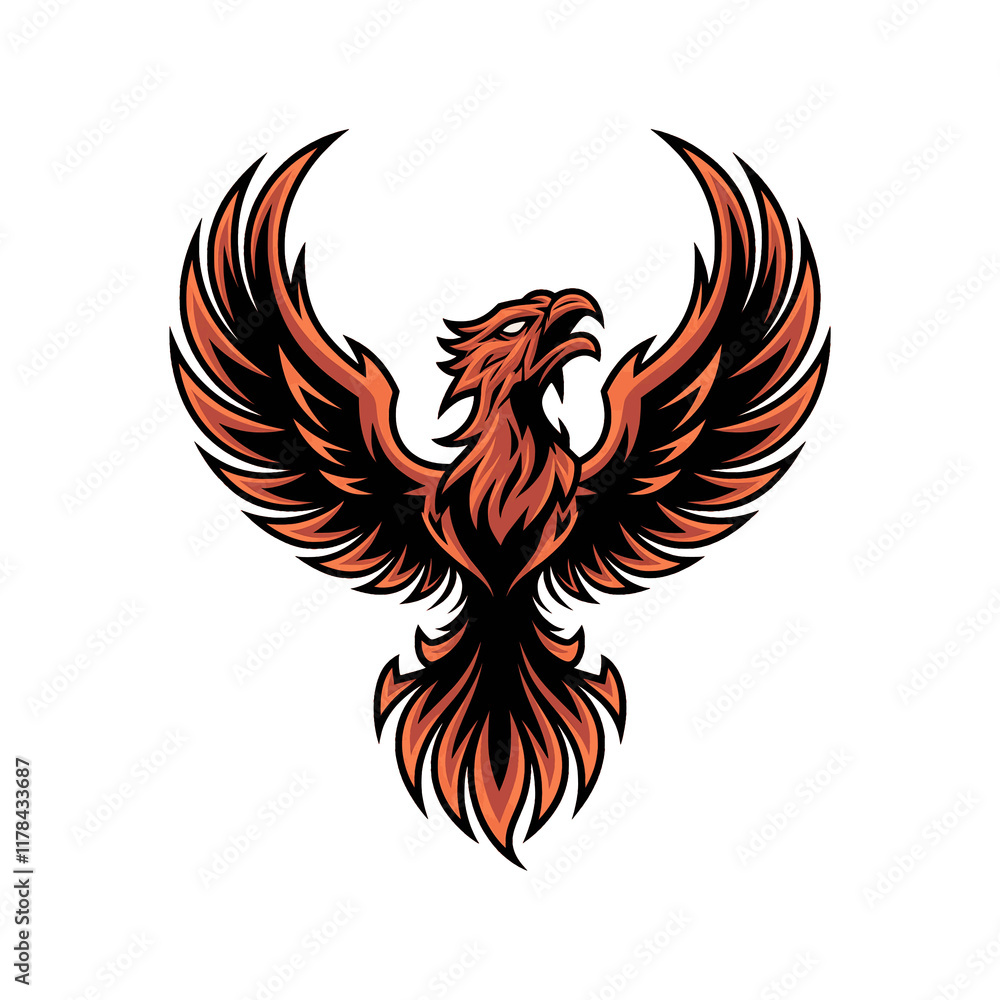 Obraz premium phoenix fire flying logo design