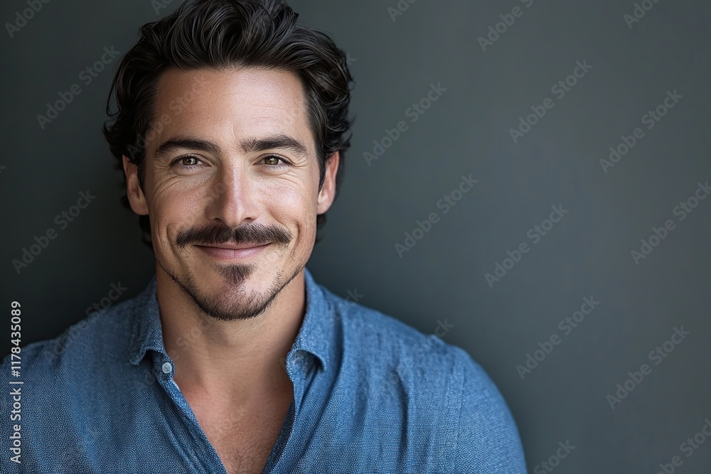 Portrait of a Handsome Man with a Mustache Portrait of a Handsome Man with a Mustache