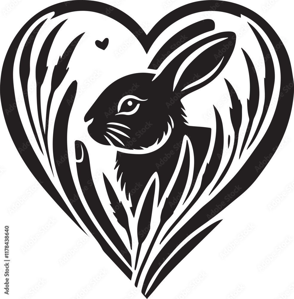 Obraz premium Rabbit in heart shape
