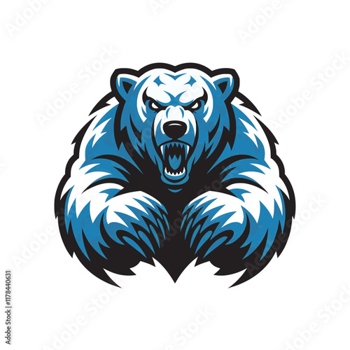 polar bear pose attacking with claws design logopolar bear pose attacking with claws design logo