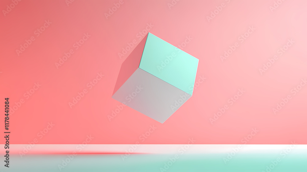 Modern art of floating cube Modern art of floating cube
