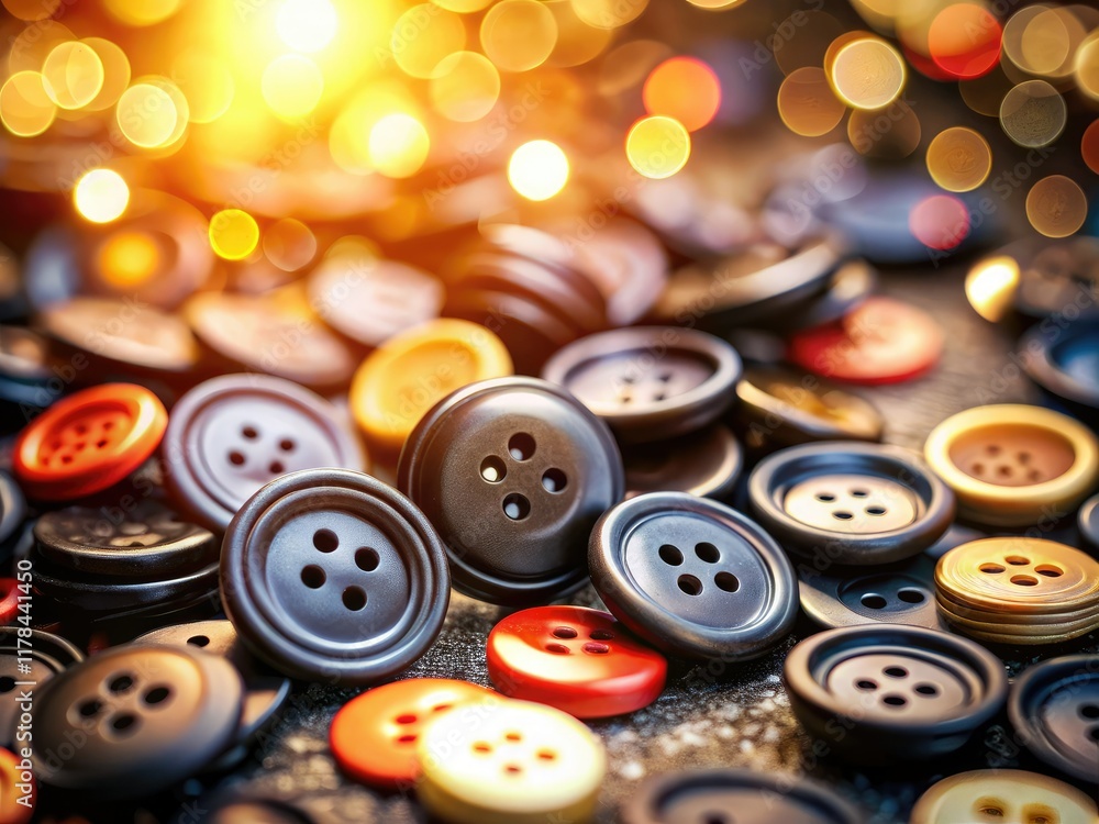 Black Buttons Bokeh Background, Miscellaneous Buttons, Abstract Photo