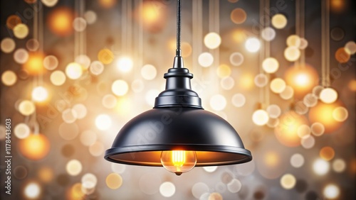 Wallpaper Mural Black Hanging Lamp Warm Light Isolated White Background Torontodigital.ca