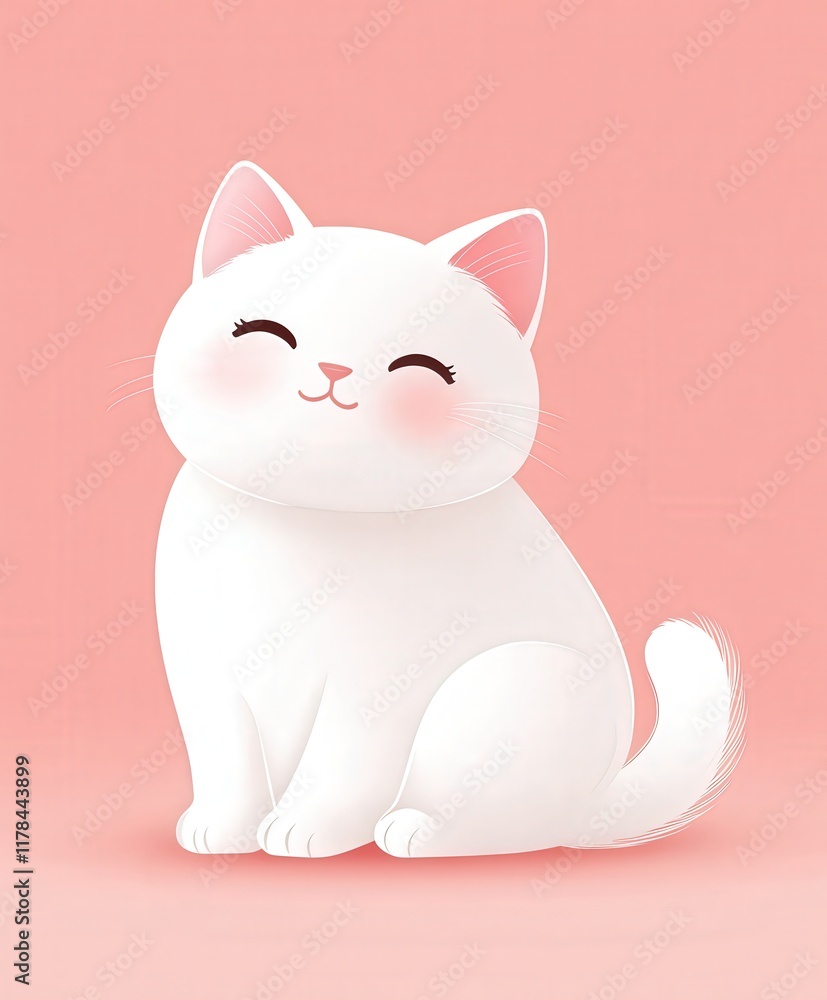 A fluffy white cat lounges gracefully on a soft pink surface, radiating charm and warmth, embodying the spirit of love and companionship this Valentine's Day. A fluffy white cat lounges gracefully on a soft pink surface, radiating charm and warmth, embodying the spirit of love and companionship this Valentine's Day.