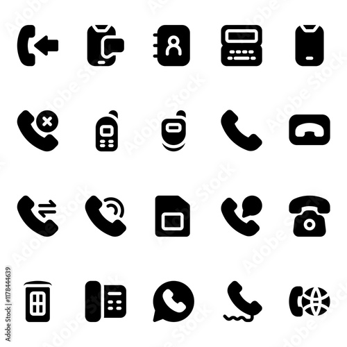 Phones icon with solid style, perfect for user interface projects