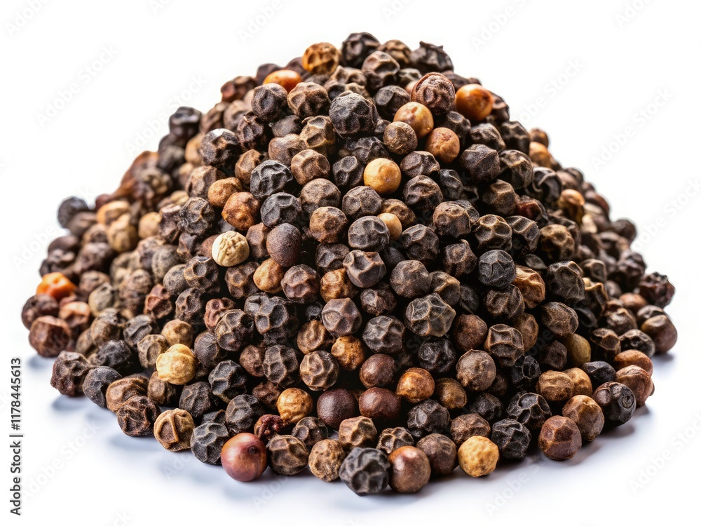 Black Peppercorns Double Exposure on White Background - AI Photo Black Peppercorns Double Exposure on White Background - AI Photo
