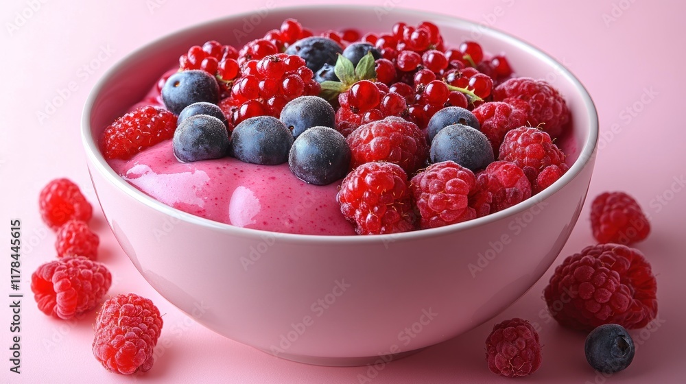 A vibrant bowl of mixed berries atop creamy yogurt, perfect for a healthy snack. A vibrant bowl of mixed berries atop creamy yogurt, perfect for a healthy snack.