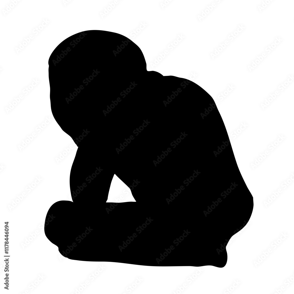 Sad black child silhouette