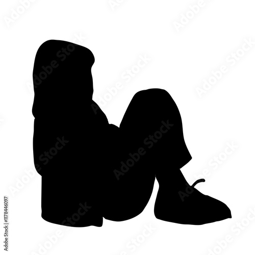 Sad black child silhouette