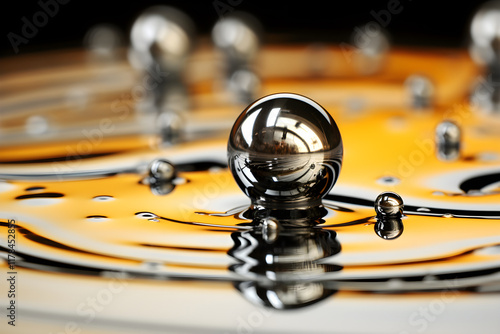 Close-up view of mercury (Hg): A beautiful yet toxic metallic element.