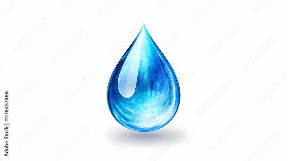 Water Drop: Purity, Nature's Gift, Vivid Blue Water Drop: Purity, Nature's Gift, Vivid Blue