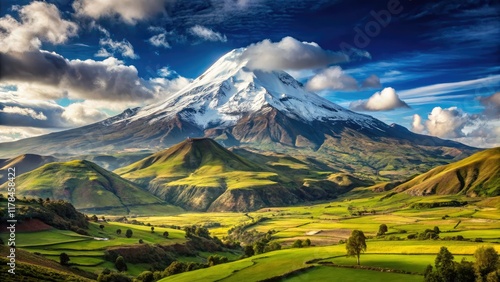 Chimborazo Mountain Majestic Landscape Photography, Ecuador Andes, Stunning Views, Travel Inspiration