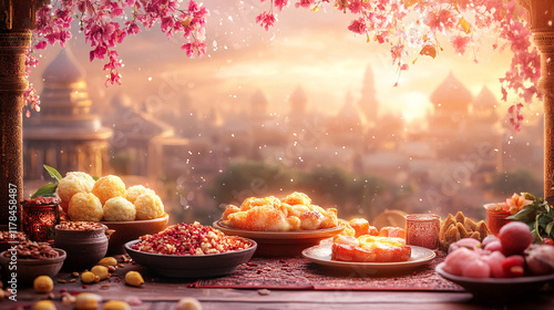 islamic ramadan food background  eid al fitri fasting iftar