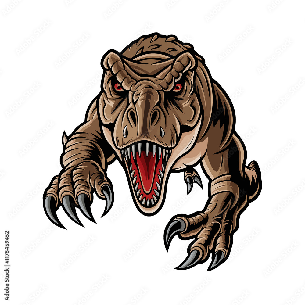tyrannosaurus angry pose attacking with claws design tyrannosaurus angry pose attacking with claws design