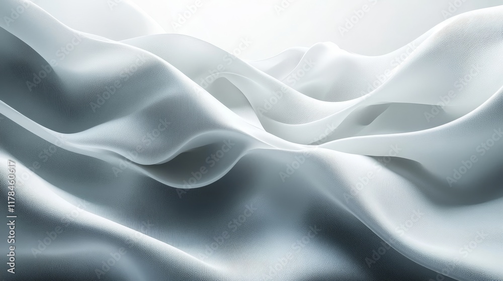 Obraz premium Grainy white gray gradient background, futuristic waves texture, digital wallpaper, copy space included, Generative AI
