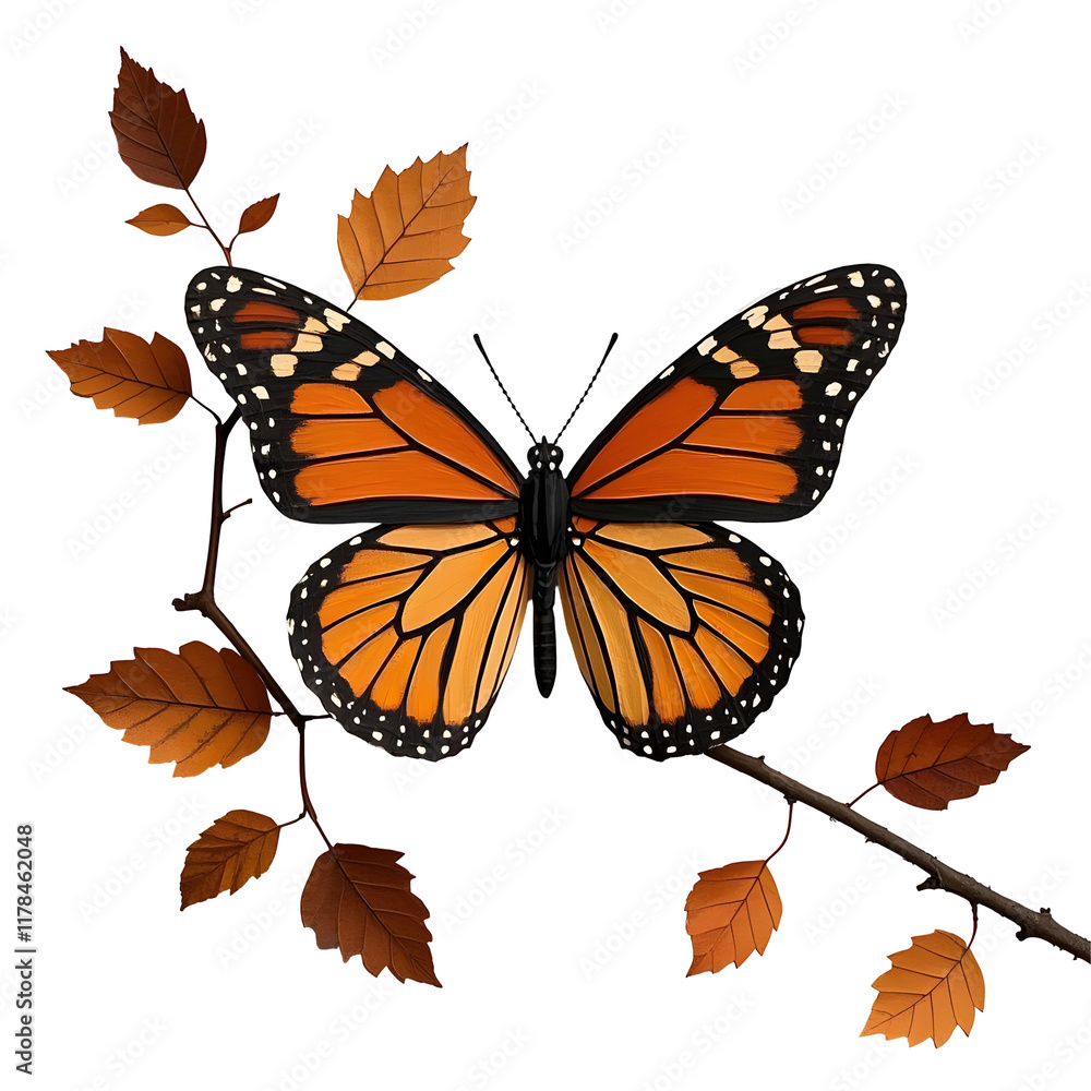 Fototapeta premium Intricate paper art, 3D butterfly sculpture