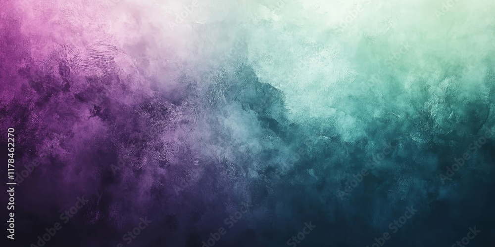 Fototapeta premium Pastel green violet gradient background, shimmering overlays texture, social media banner, retro transitions, Generative AI