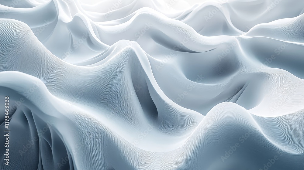 Obraz premium Pastel white gray gradient background, holographic shapes texture, poster design, retro vibe, Generative AI