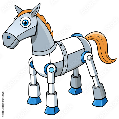 A bionic horse with chrome plating and jet propulsion