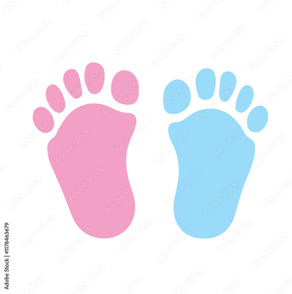 Vector graphic logo of pink and blue baby footprint Vector graphic logo of pink and blue baby footprint