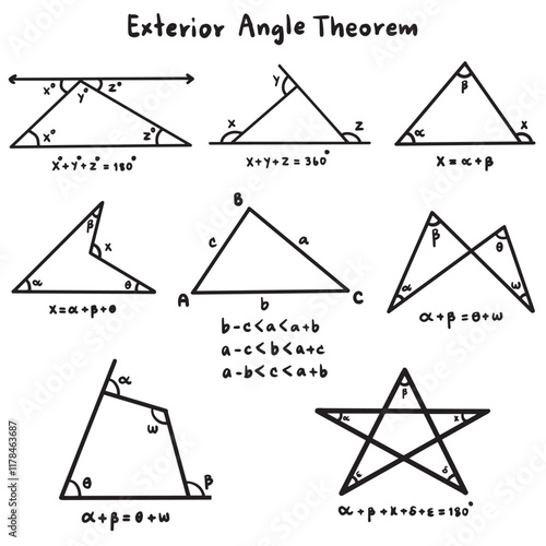 Interior and Exterior Angles of a triangle Theorem
